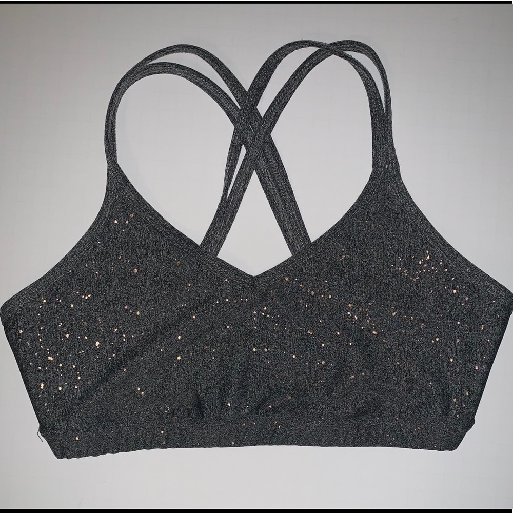 Beyond Yoga Alloy Speckled Double Back Bra